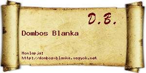 Dombos Blanka névjegykártya